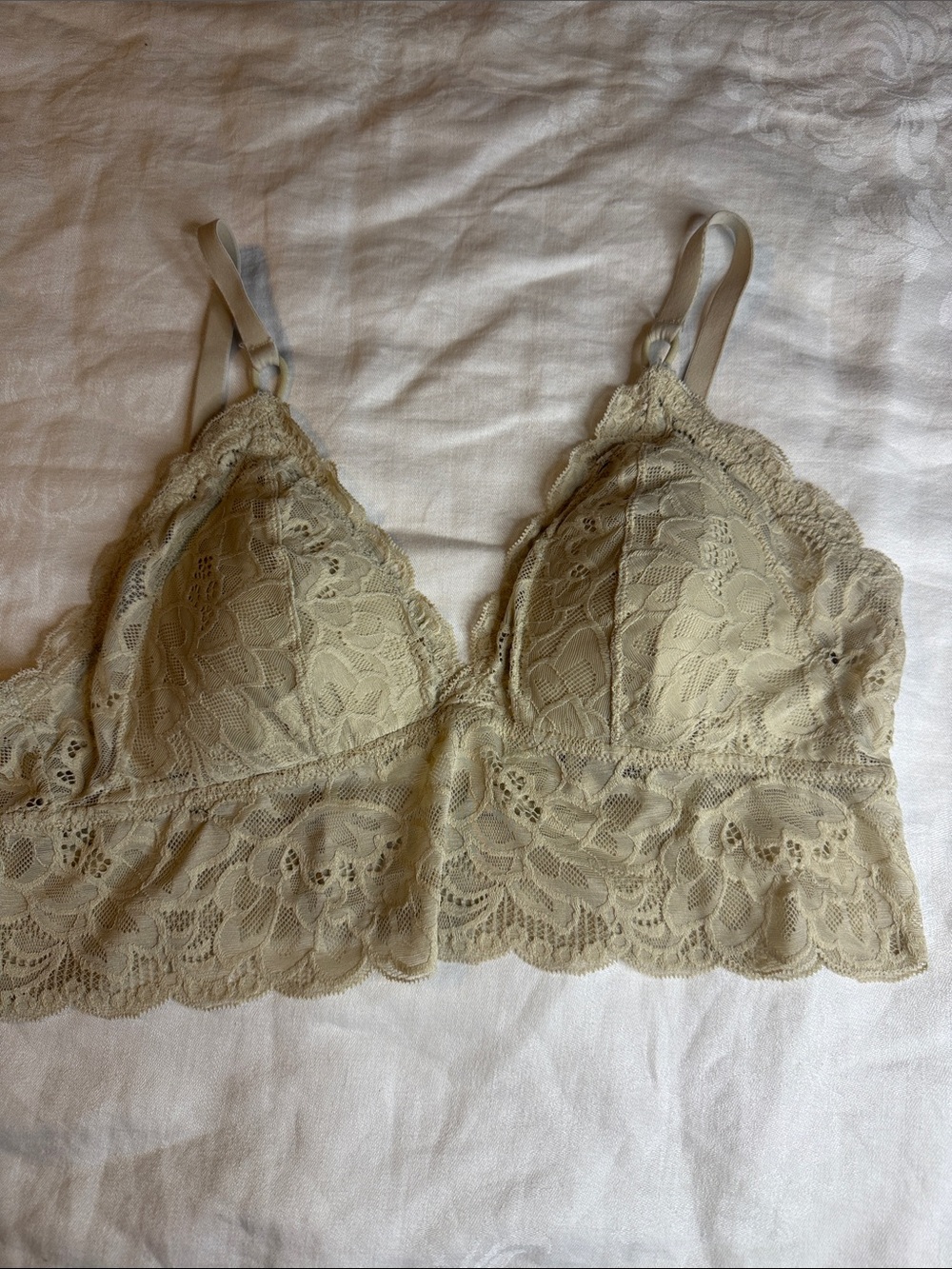 aerie Lace Bralette in Olive Green